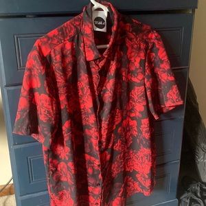 Mens floral button up shirt
